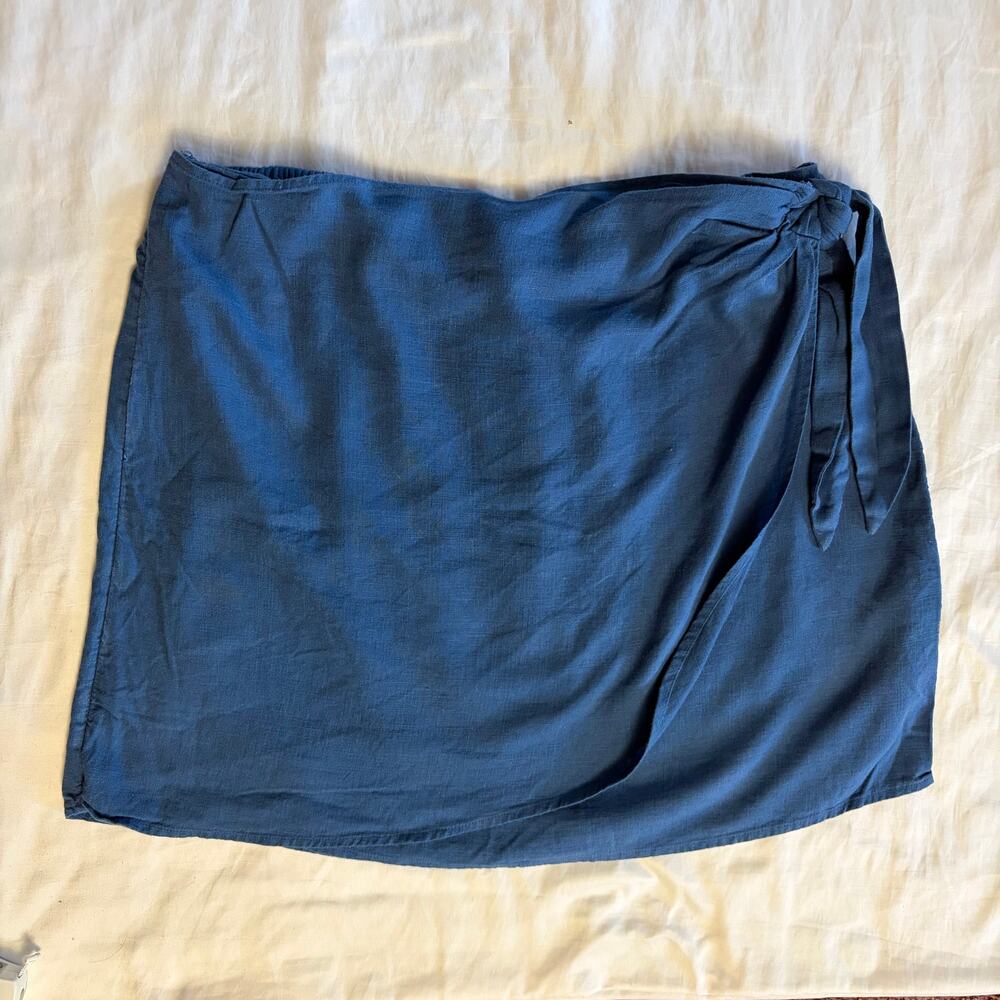 Lauren Conrad Linen Blend Sarong Wrap Coastal Boho Preppy  Beach Mini Skirt XXL